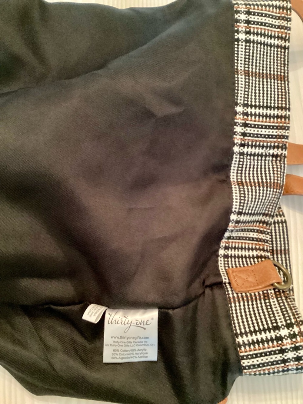 Thirty-One Plaid About You Handbag Preppy Slouch Detachable Shoulder Strap - Picture 12 of 12
